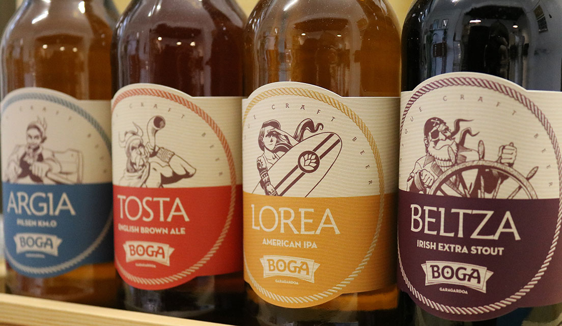 Harri typeface in use: Boga (Basque beer)