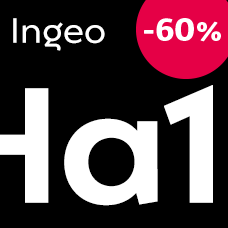 Ingeo typeface detail and 60% discount promotion